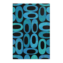 Load image into Gallery viewer, RetroMaggie Home Decor 24&quot; × 36&quot; Vintage Retro  Mid Century Modern 60s 70s Mod Blue, Green &amp; Black Print Area Rug
