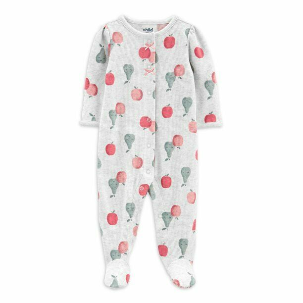 Child of Mine by Carter's Baby Apples & Pears Sleep N Play Footed Newborn NWT