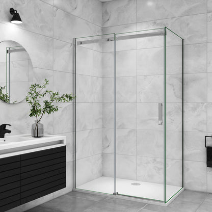 Duschtür+Seitenwand Dusche Duschabtrennung Duschkabine 100x100 cm Glasstärke 8mm Schiebetür