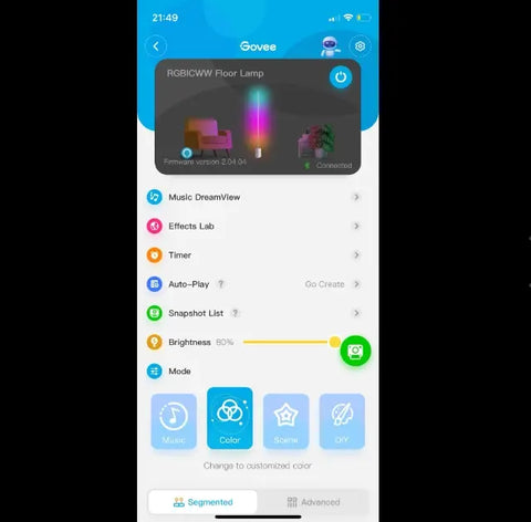 Govee Lyra Floor Lamp app