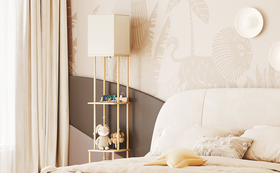 Shelf Floor Lamp III in bedroom