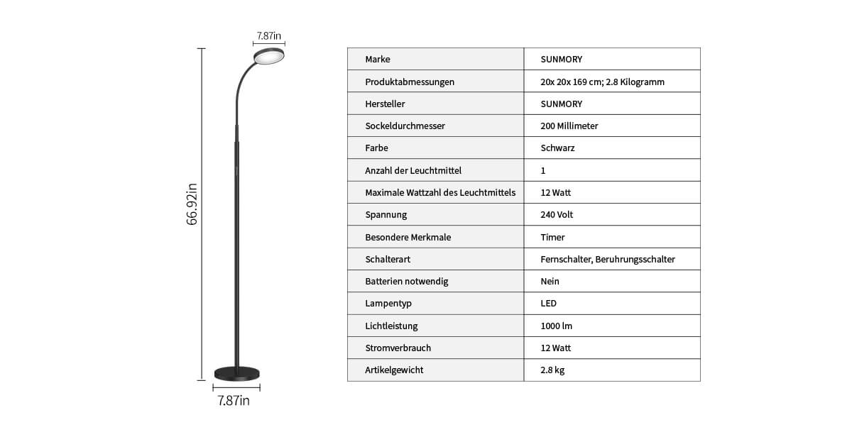 led floor lamp specification