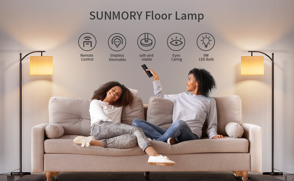 sunmory arc floor lamp for living room