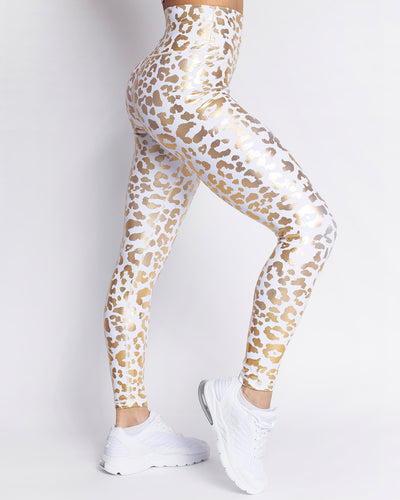 Nicola Leopard Metallic – Activewear Leggings Amelia