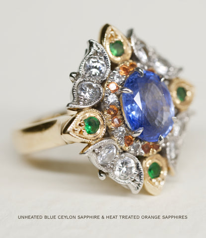 cluster sapphire ring