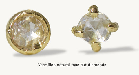 rose diamond stud earrings
