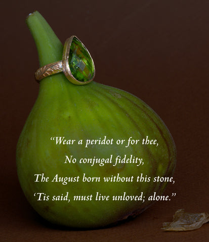 vermilion jewellery peridot ring and quote