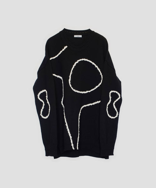 kheiki ケイキ 02W071K05 Embroidered Sweater  BLACK