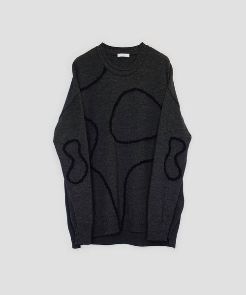 kheiki ケイキ 02W071K05 Embroidered Sweater GRAY