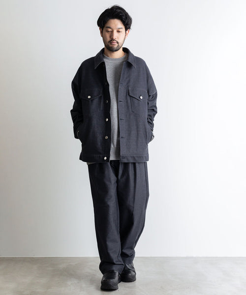 【KANEMASA/カネマサ】PIECE DYEING DENIM HIGH GAUGE JERSEY JACKET - NAVY