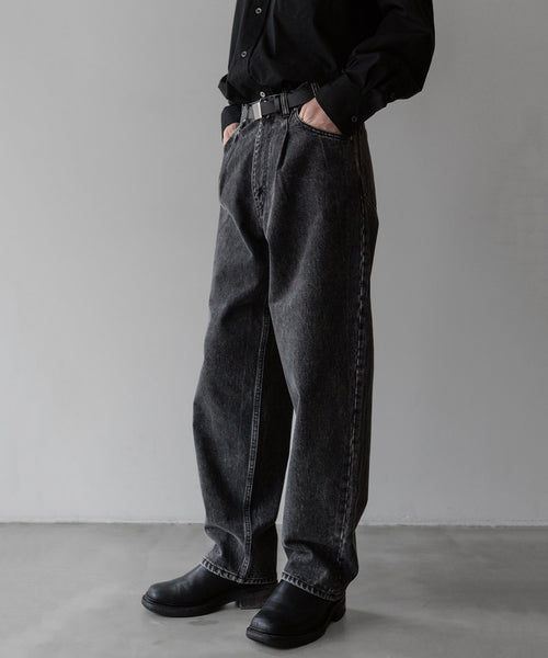 stein(シュタイン)の24SSコレクションCHEMICAL BLEACHED DENIM JEANSのBLACK