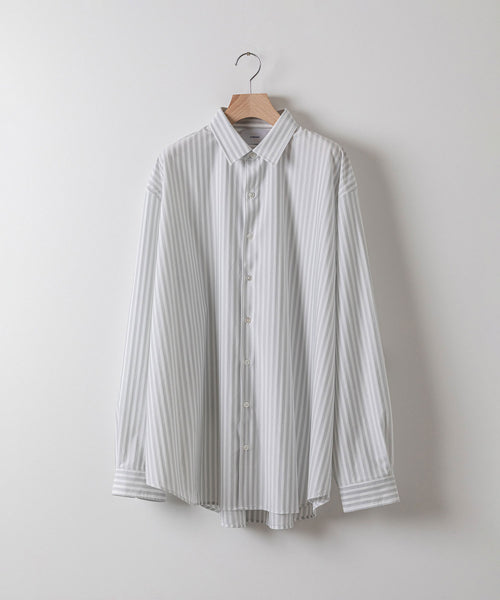 KANEMASA PHIL.カネマサのLODON STRIPE DRESS JERSEY SHIRT LIGHT GRAY×WHITE