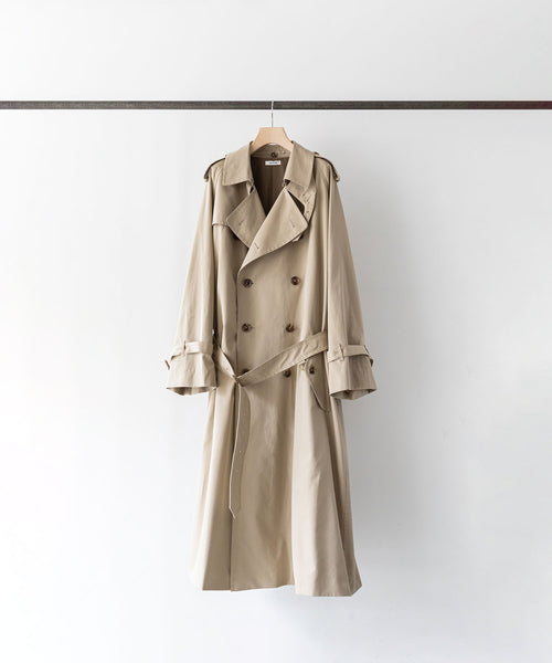 INTÉRIM インテリムのHYPER BIG GIZA GABERDINE TRENCH COAT - BEIGE 