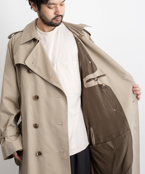 INTÉRIM インテリムのHYPER BIG GIZA GABERDINE TRENCH COAT - BEIGE 