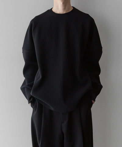 【stein】ssstein シュタインのST.830 GRADATION PLEATS COMBINATION SLEEVES LSのBLACK　 公式通販サイトsession福岡セレクトショップ