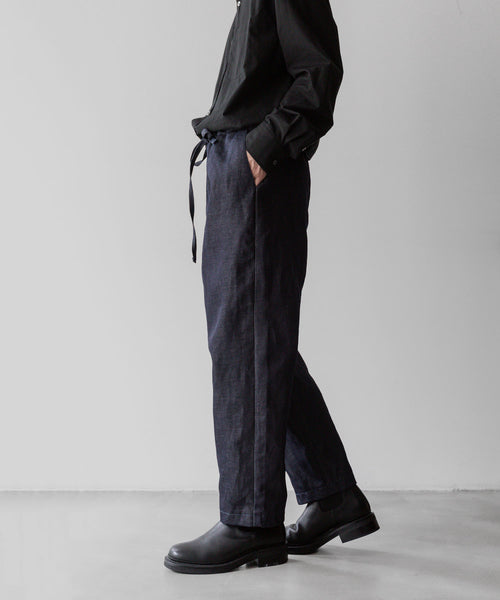 INTÉRIM - インテリムのLINEN DENIM TAPERED EASY PANTS - NAVY公式通販サイトsession福岡セレクトショップ