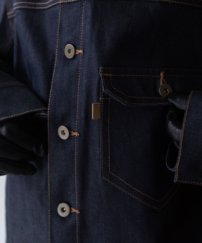 I'm here: アイムヒアーの I'm41:FD011 Paper Patch : DENIM JACKET "PAST" NAVY