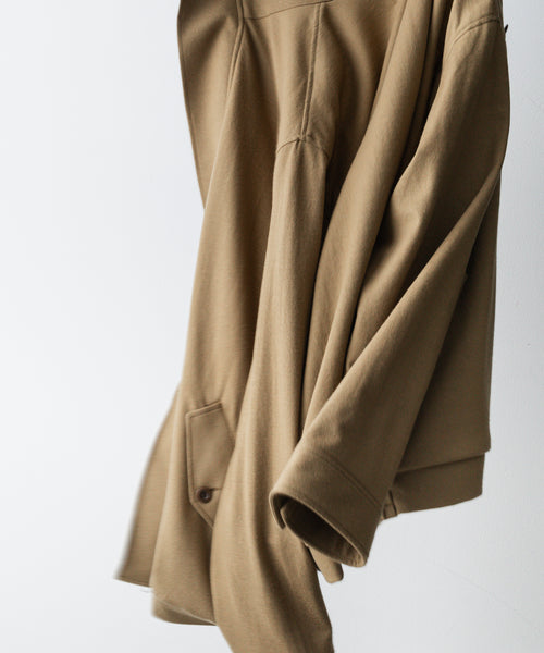 【KANEMASA】HIGH GAUGE MILLED WOOL LOOSE FIT DRIZZLER JACKET - CAMEL