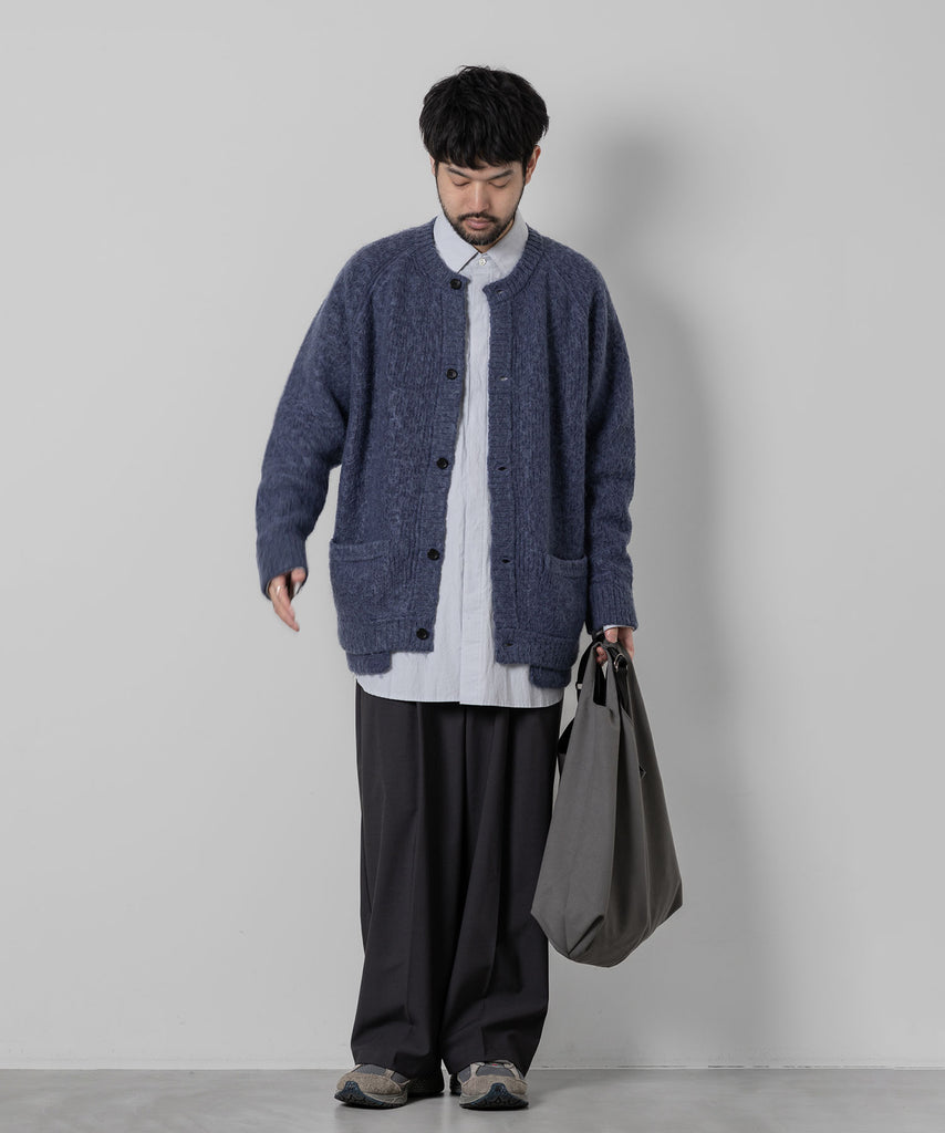 【stein】KID MOHAIR KNIT CARDIGAN - BLUE GREYのスタイル