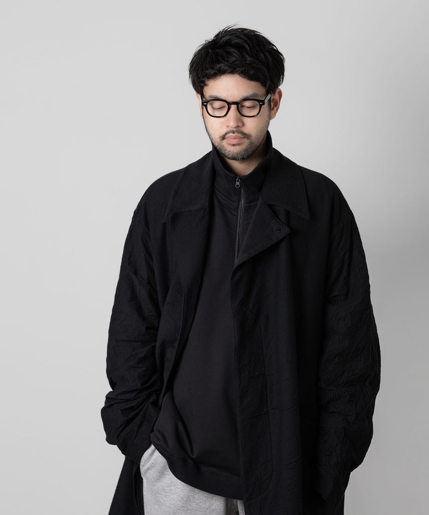 【KANEMASA PHIL.】EXCLUSIVE - 36G SUPER FINE GAUGE HALF ZIP PULLOVER - BLACK