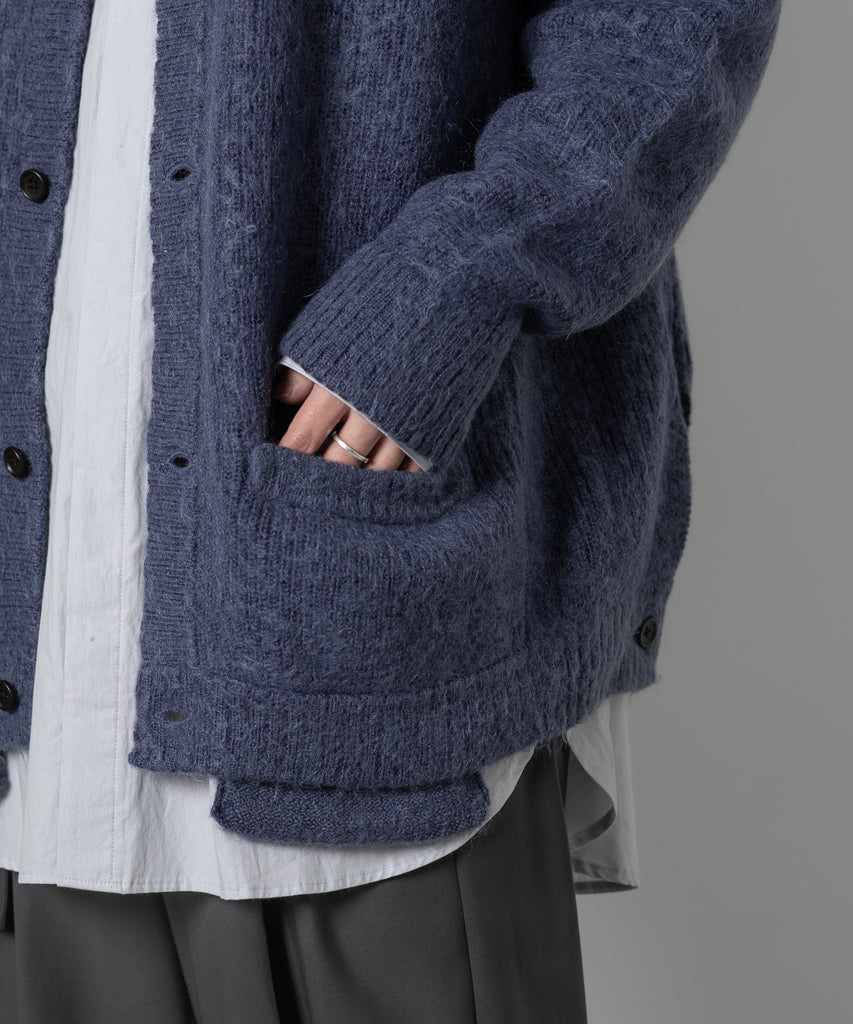 【stein】KID MOHAIR KNIT CARDIGAN - BLUE GREY