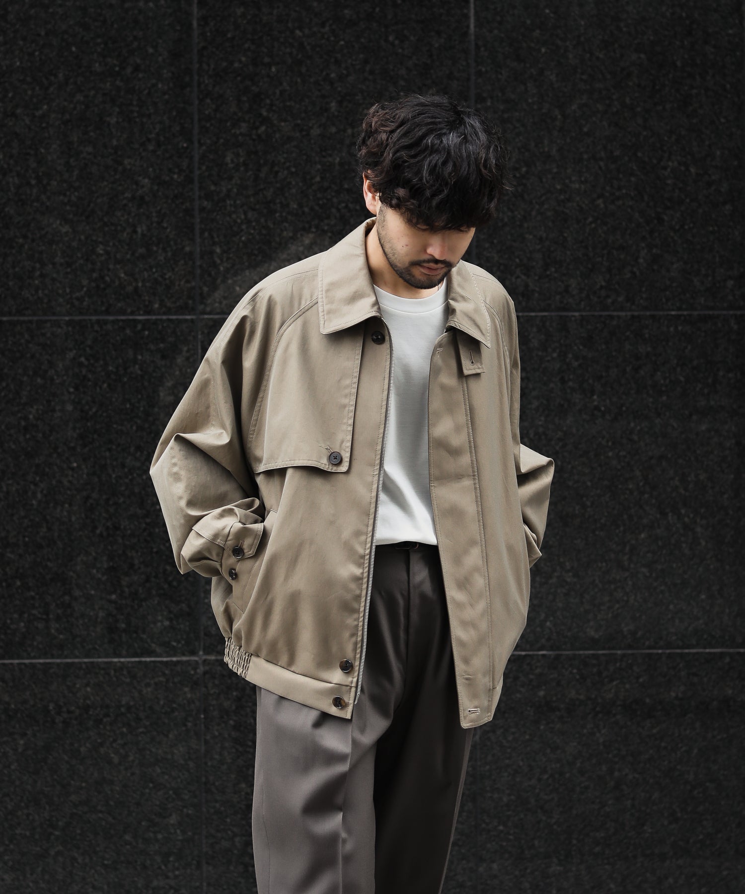 反物 浴衣 23SS stein OversizedHarringtonZipJacket - ブルゾン