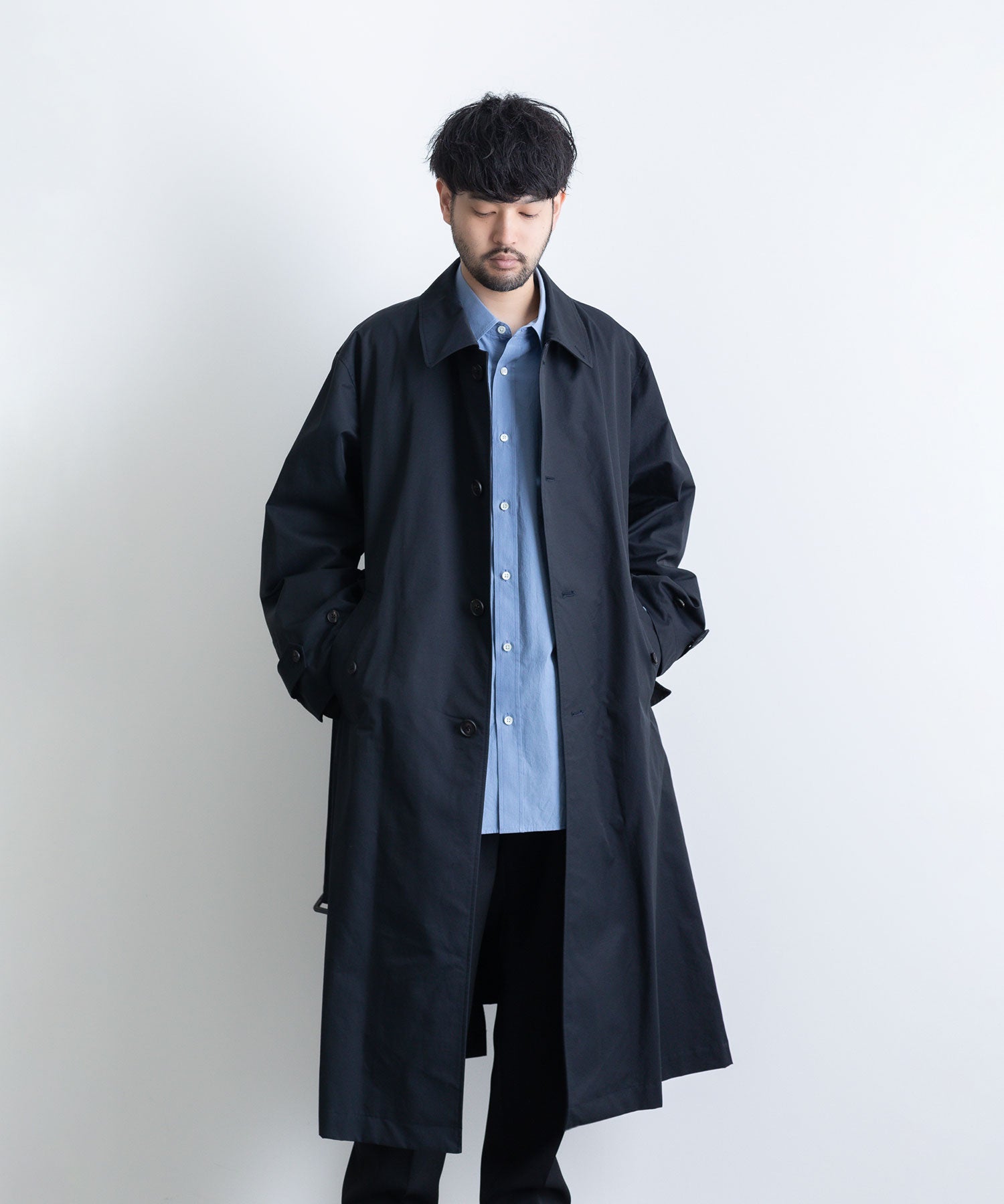 22ss stein Overlapped Balmacaan Coat-