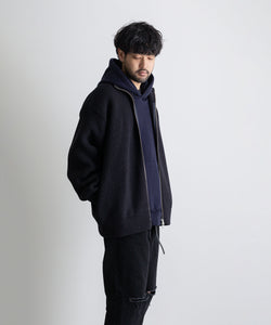 stein / シュタイン】OVERSIZED DRIVERS KNIT ZIP JACKET - DARK NAVY