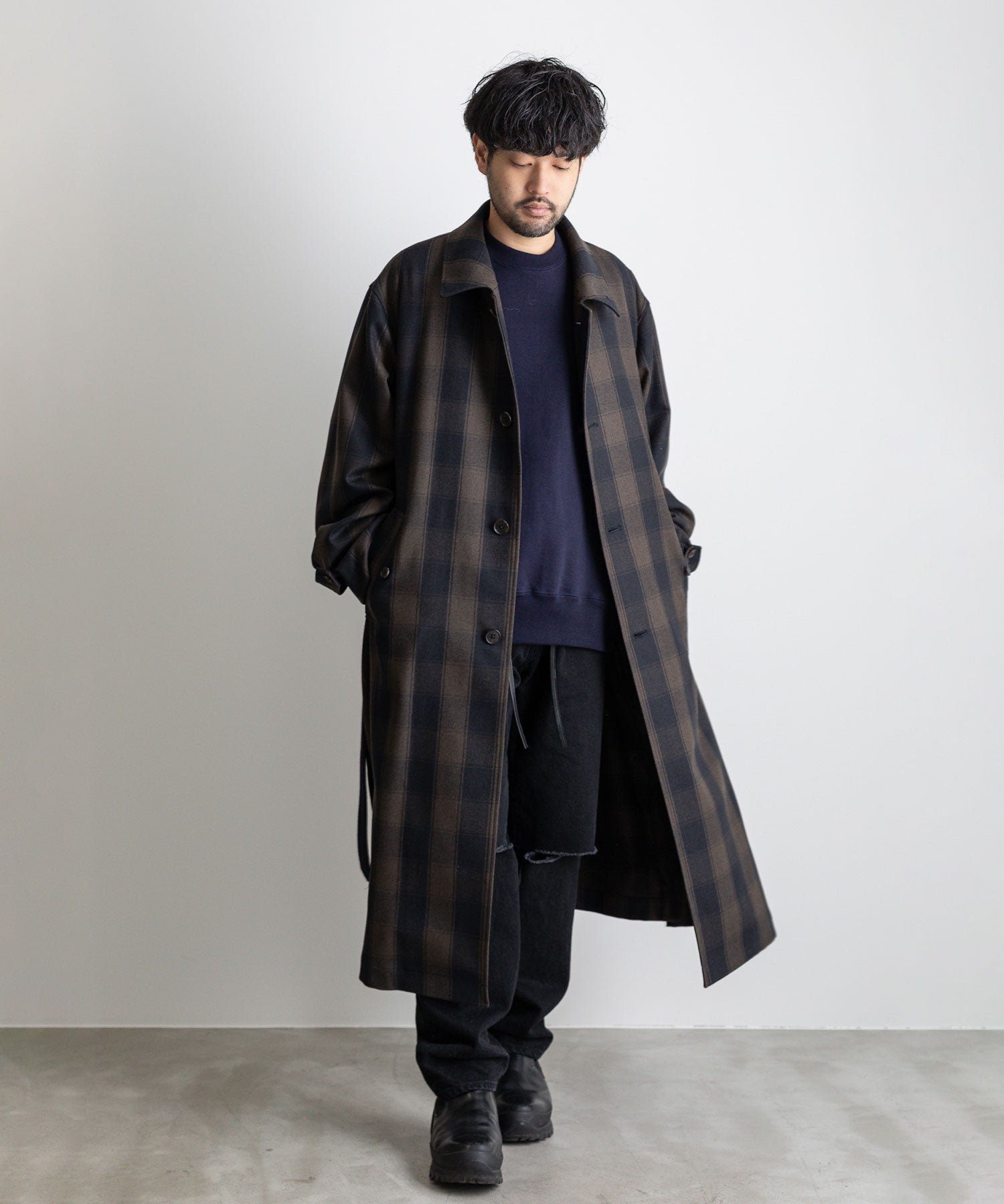 stein OVERLAPPED BALMACAAN COAT 21aw s 黒 - アウター