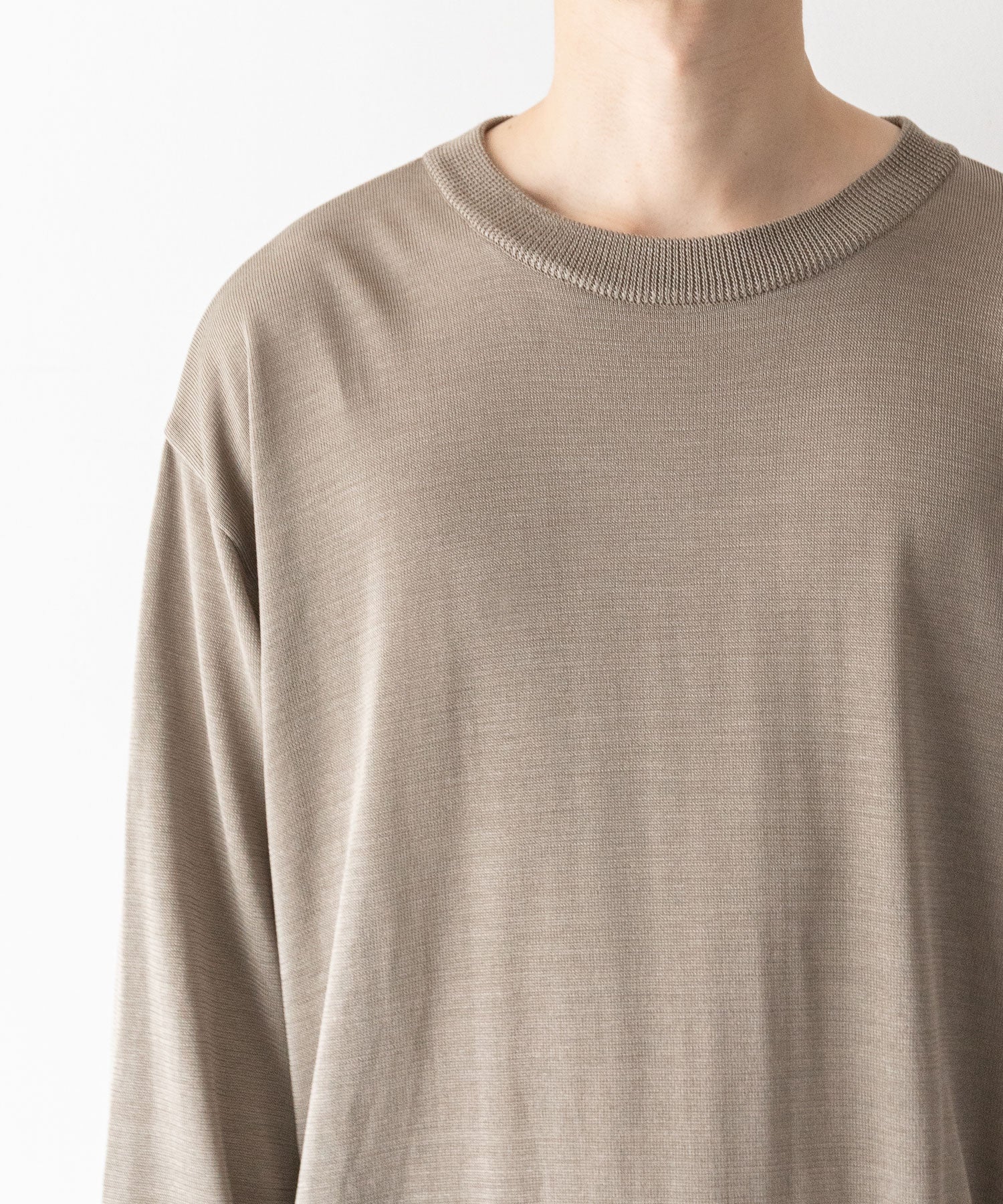 INTERIM / RAW SILK 100% CREW KNIT-