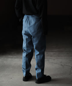 INTÉRIM】10oz BLUE SHUTTLE DENIM 2-TUCK WIDE TAPERED SLACKS | 公式