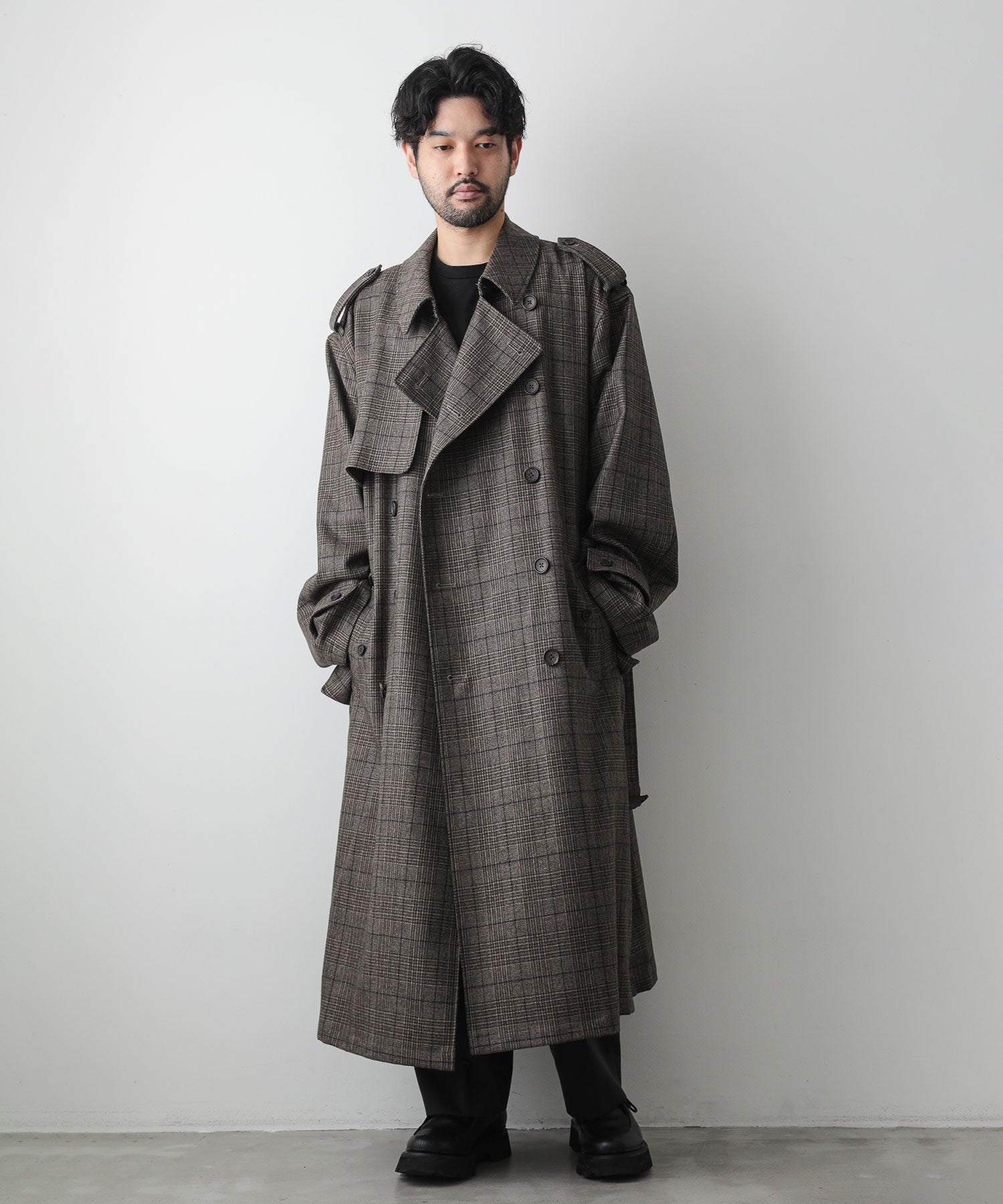 stein】OVERSIZED TRENCH COAT GLEN CHECK | eclipseseal.com