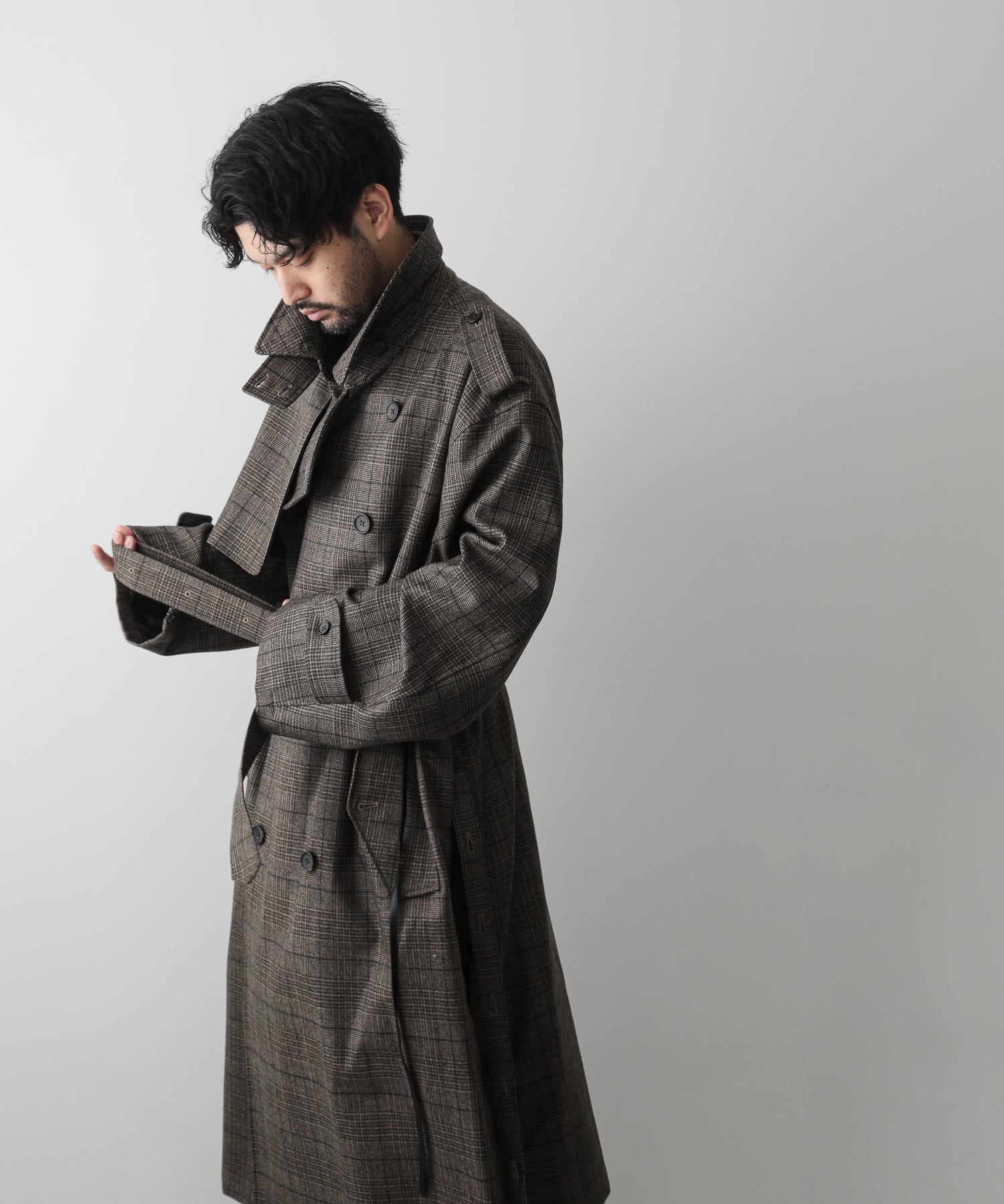 stein】Oversized Overlaped Trench Coat | vrealitybolivia.com