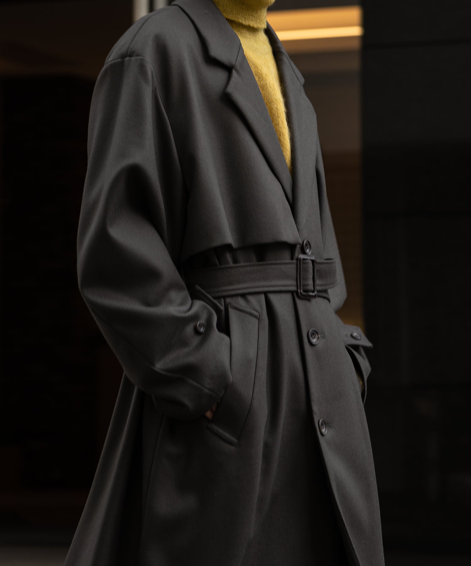 希少 stein LAY CHESTER COAT DARK NAVY L-