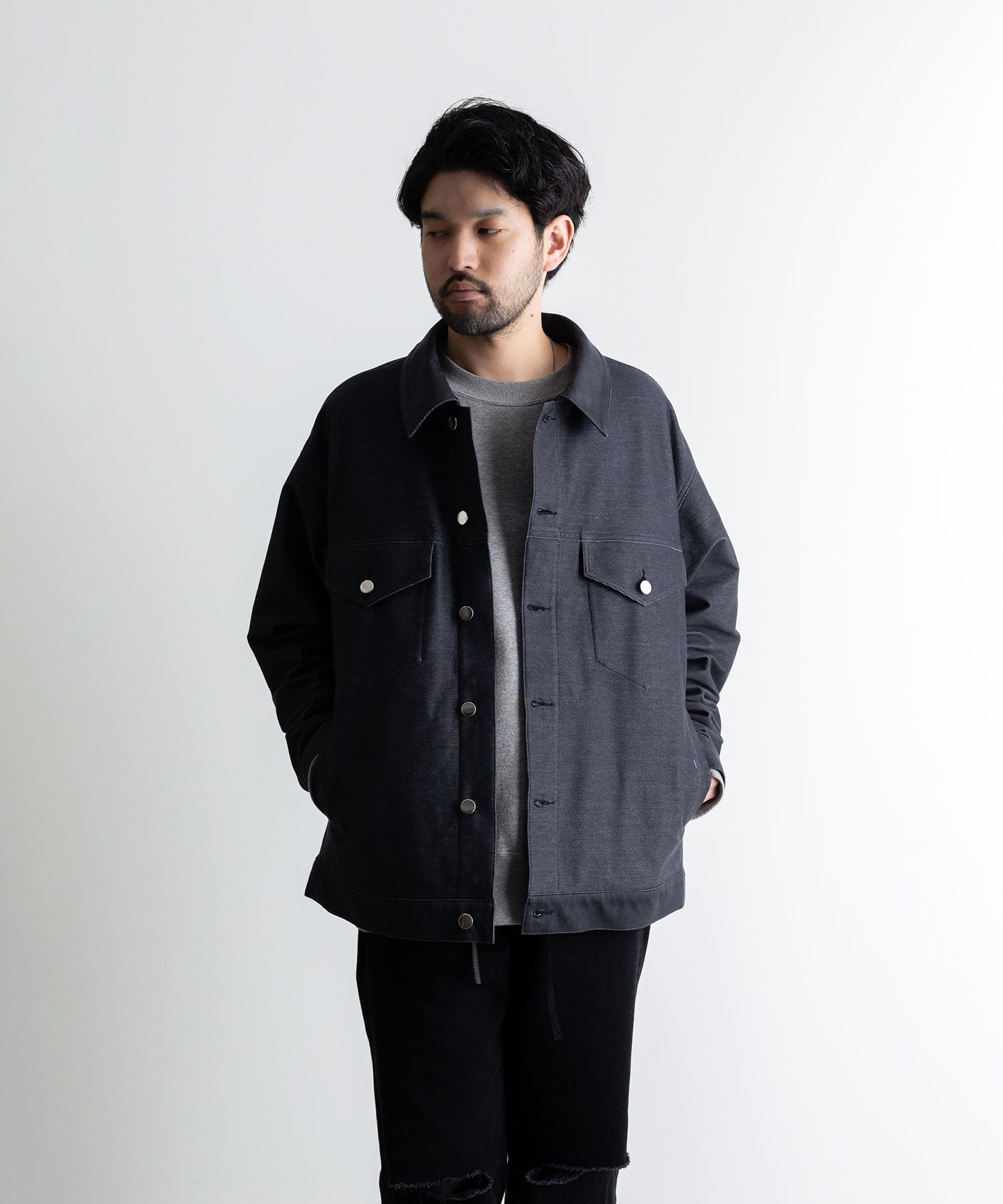 KANEMASA / カネマサ】PIECE DYEING DENIM HIGH GAUGE JERSEY JACKET