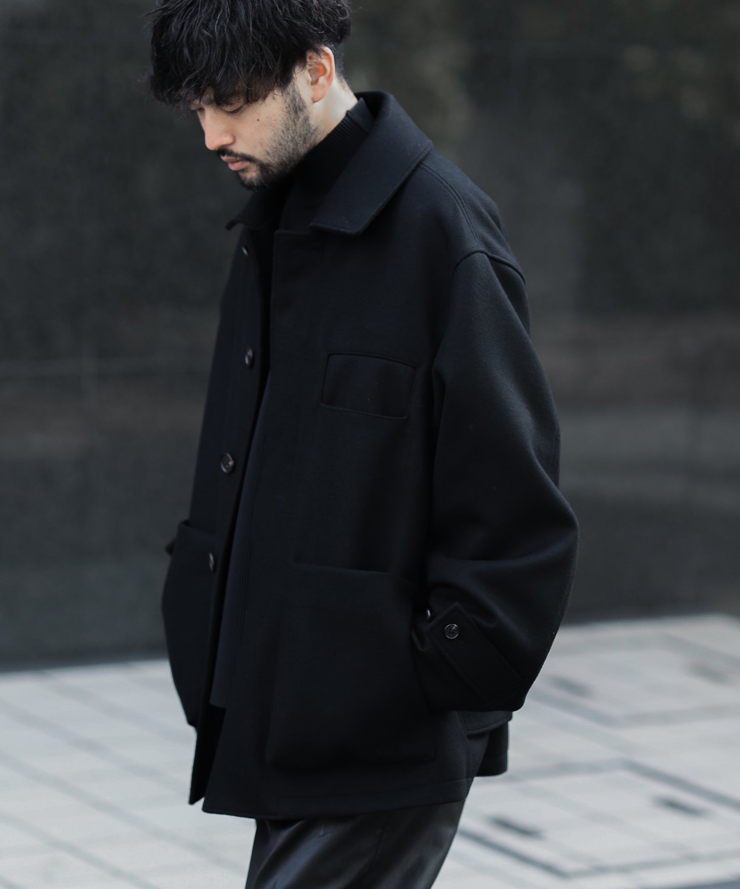 stein OVERSIZED MELTON LEAN JACKET シュタイン-