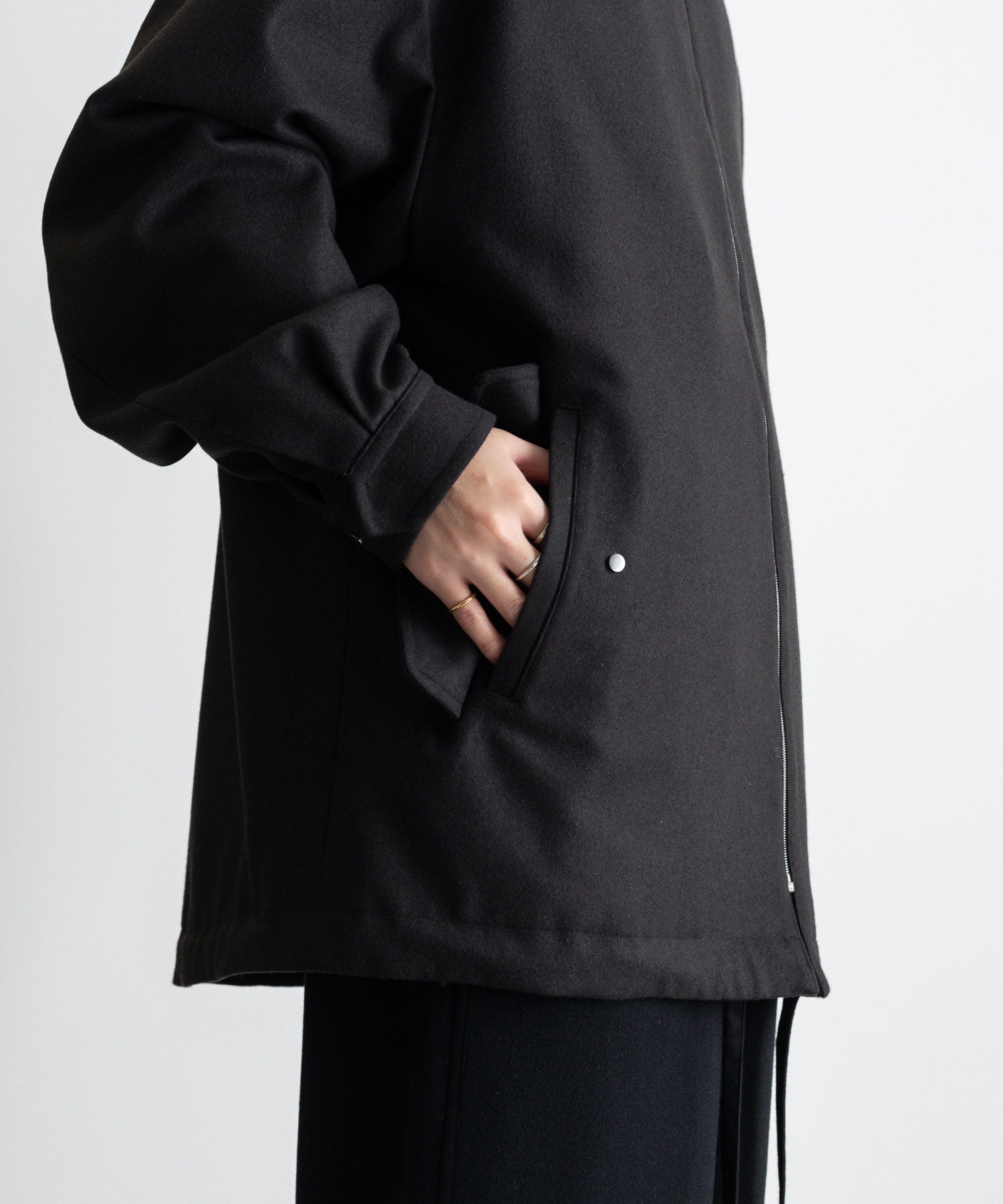 stein Melton Zip Half Coat-