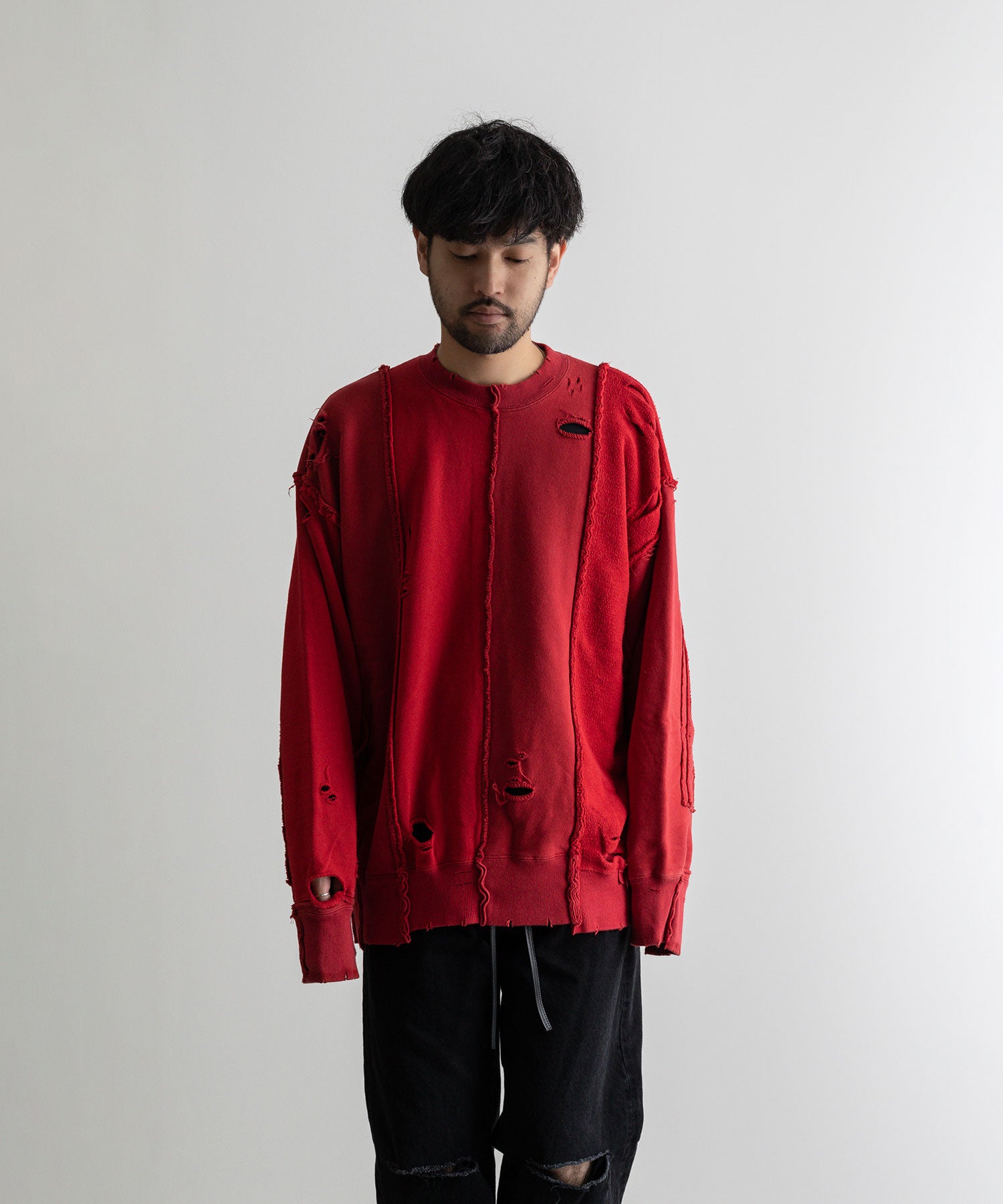 stein / シュタイン】OVERSIZED RECONSTRUCTION SWEAT LS - RED | 公式