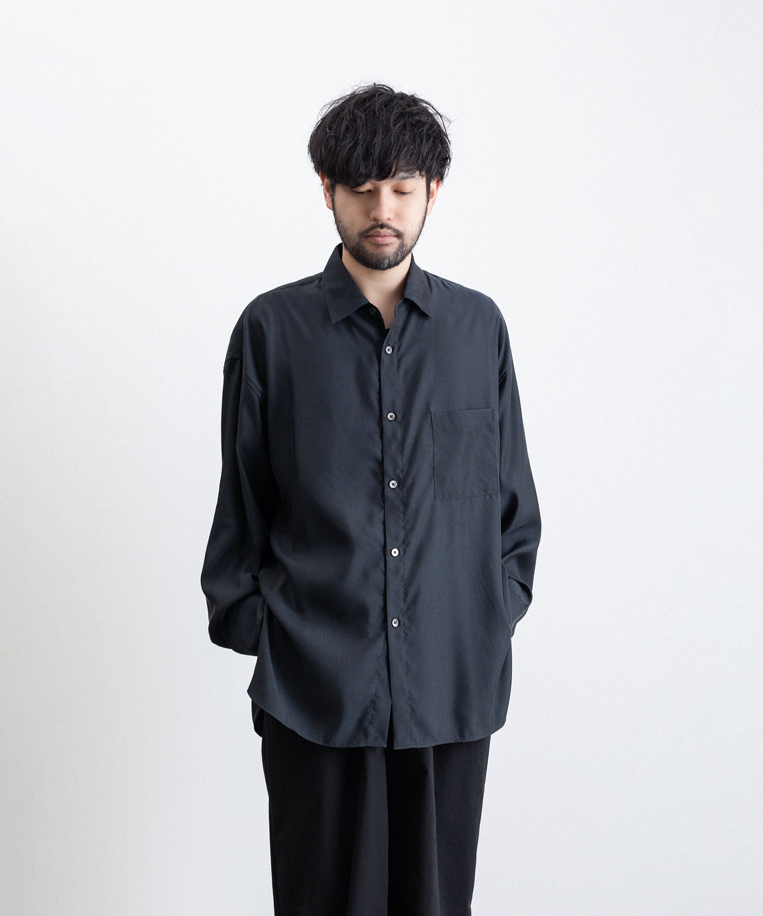 最終値下げstein23ss OVERSIZED CUPRO LS SHIRT-