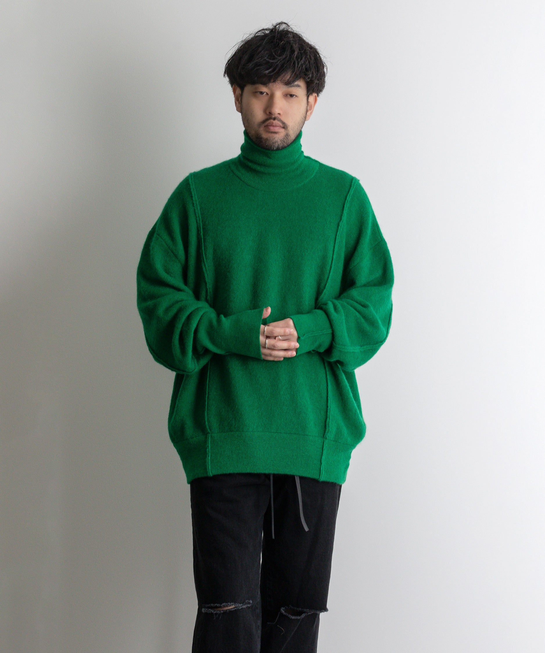 Extra Fine Kid Mohair Turtle Neck LS - トップス