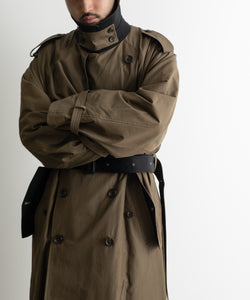 国産原料100% 【stein】 Oversized Contrast Trench Coat