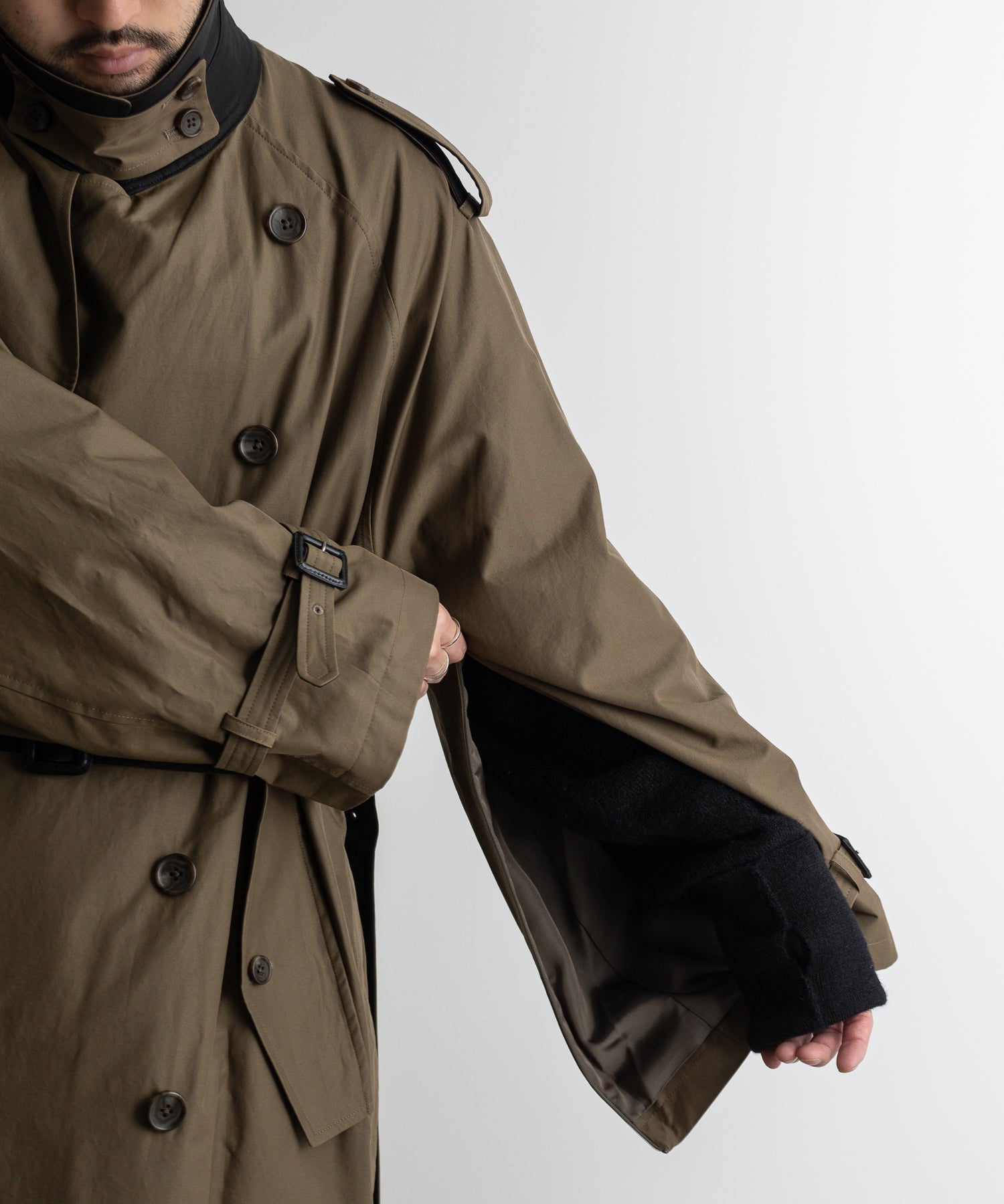 stein Oversized Contrast Trench Coat M - アウター