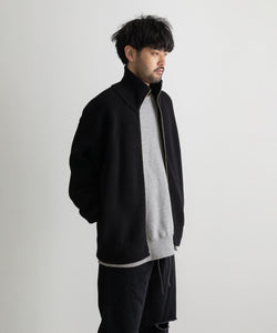 stein / シュタイン】OVERSIZED DRIVERS KNIT ZIP JACKET - BLACK