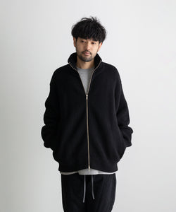 stein / シュタイン】OVERSIZED DRIVERS KNIT ZIP JACKET - BLACK