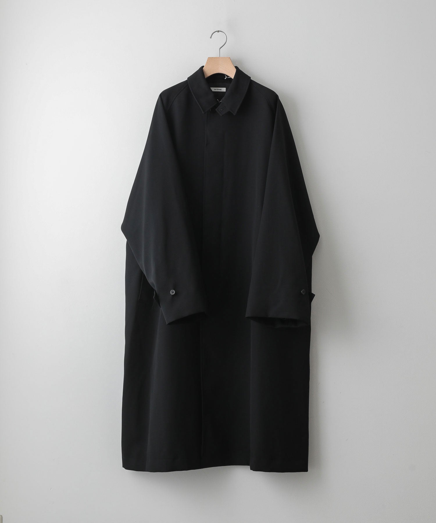 INTÉRIM / インテリム】HYPER BIG PURE BLACK WOOL GABERDINE SINGLE