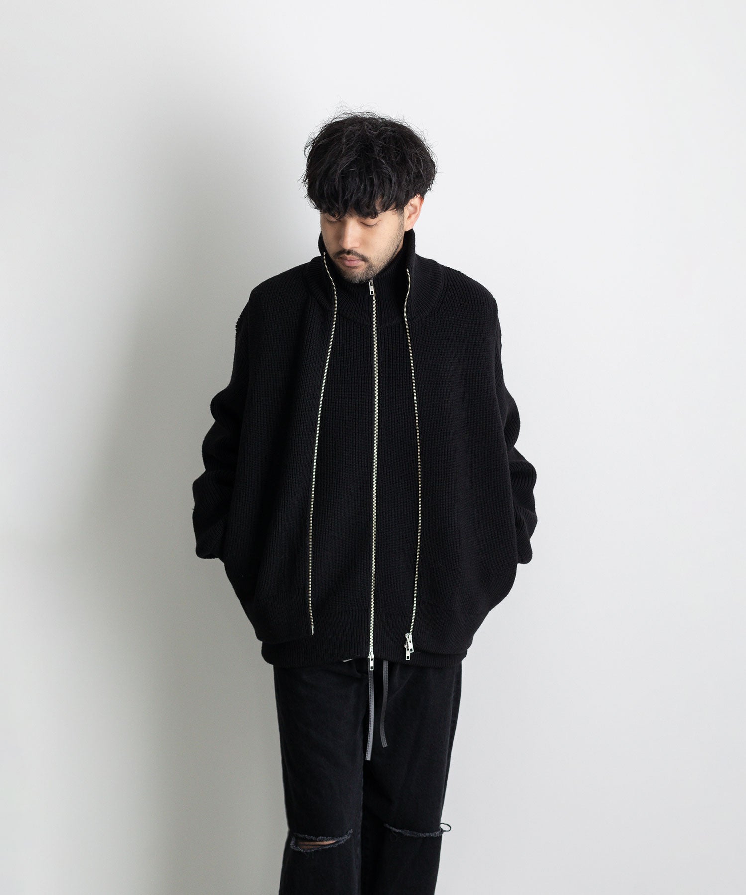 stein OVERSIZED DRIVERS KNIT ZIP JACKET | labiela.com