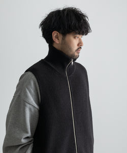 stein / シュタイン】OVERSIZED DRIVERS KNIT ZIP VEST - DARK