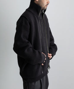 stein / シュタイン】OVERSIZED DRIVERS KNIT ZIP VEST - DARK