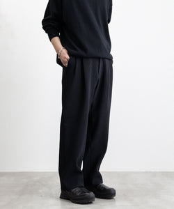 stein / シュタイン】GRADATION PLEATS TWO TUCK TROUSERS - BLACK