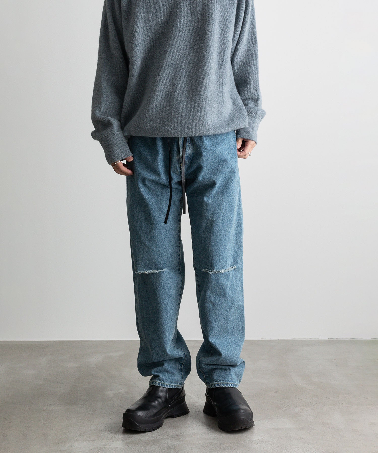 Vintage Reproduction Damage Denim Jeans - デニム